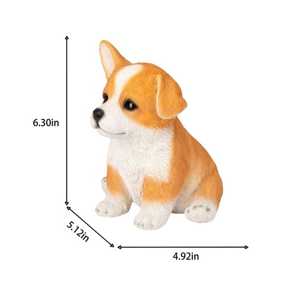 SoReal Corgi Decorative Puppy Figurine for Home and Office - Yellow