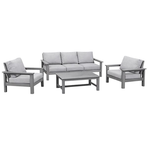 Muskoka 6-Pcs Resin Deep Seating Patio Set w/ Coffee Table - Grey
