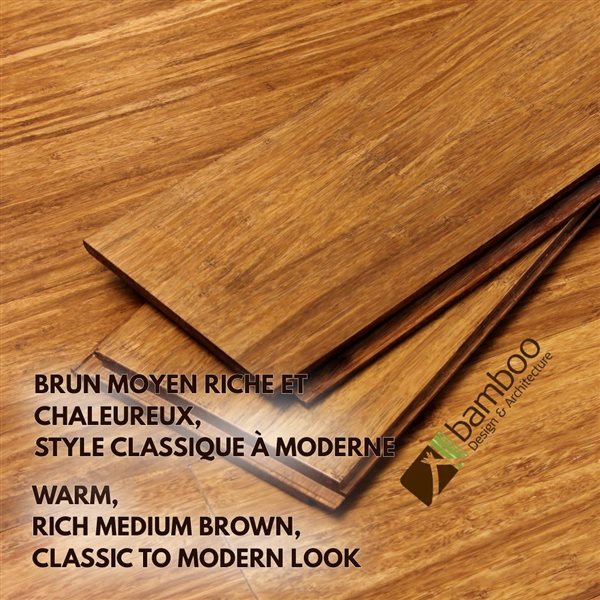 Bamboo Design & Architecture Densified Solid Bamboo Click Flooring - Java