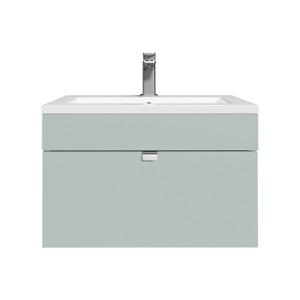 Loft 24 in. W x 16 in. D x 15 in. H Wall Mount Single Sink Bathroom Vanity in Sage with Chrome Handle