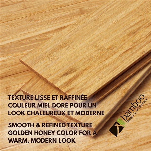Bamboo Design & Architecture Densified Solid Bamboo Click Flooring - Natural