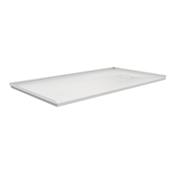 MAAX Stonea Solid Surface Universal Shower Base w/ End Drain 60 x 32-in - White