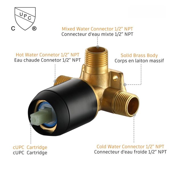 CASAINC 1-Handle Waterfall Bathroom Sink Faucet - Solid Brass - Matte Black