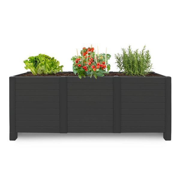 Tierra Verde 17 W x 48 L x 18-in H Black Plastic Raised Garden Bed