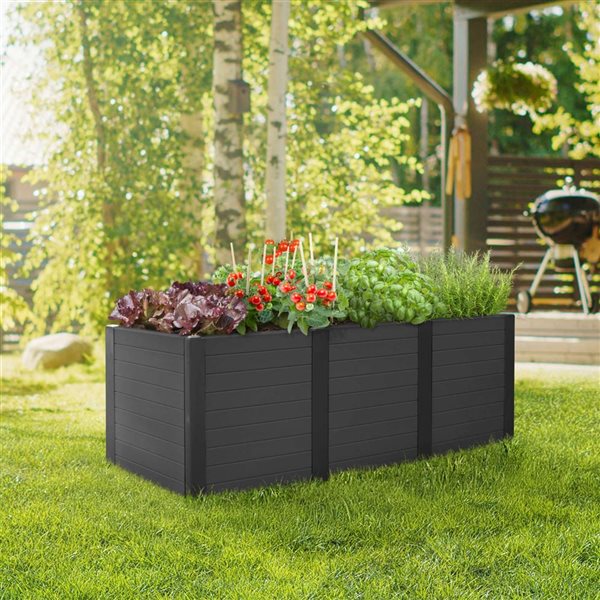 Tierra Verde 17 W x 48 L x 18-in H Black Plastic Raised Garden Bed