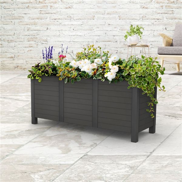 Tierra Verde 17 W x 48 L x 18-in H Black Plastic Raised Garden Bed