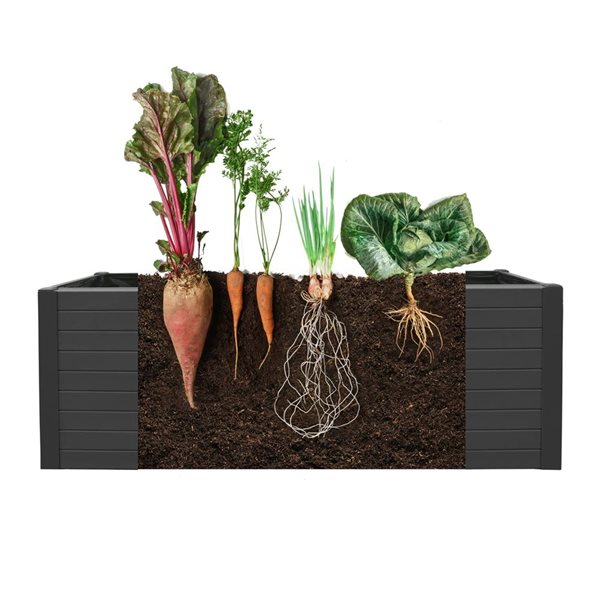 Tierra Verde 17 W x 48 L x 18-in H Black Plastic Raised Garden Bed