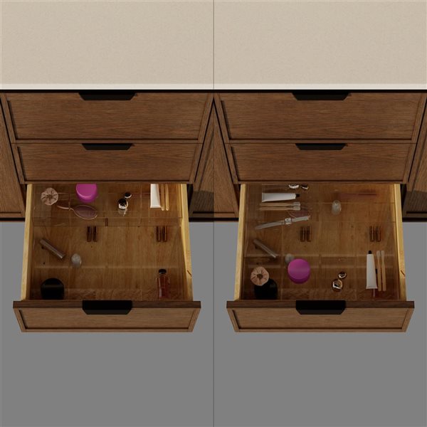 Spa Bathe Theo 72-in Jacobean Double Vanity with White with Grey Specks Engineered Stone Top