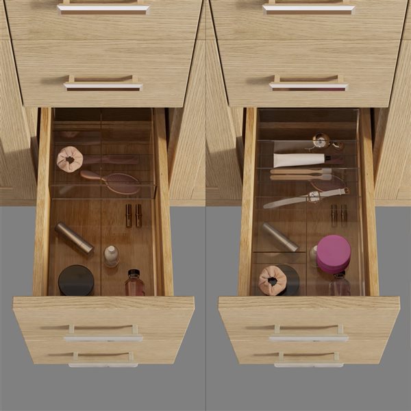 Spa Bathe Kate II 60-in Weathered Oak Double Vanity with White with Grey Specks Engineered Stone Top