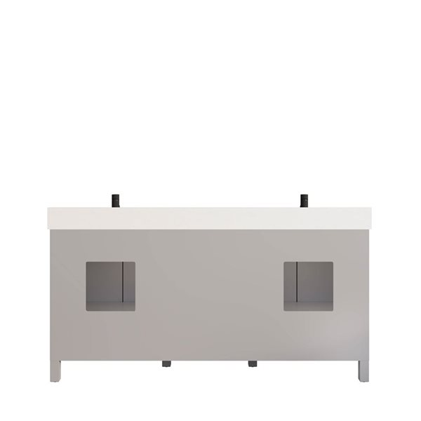 Spa Bathe Henley II 72-in Essential Grey Double Vanity with White with Grey Specks Engineered Stone Top