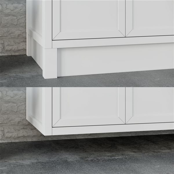 Spa Bathe Brook II 72-in High Reflective White Double Vanity with White with Grey Specks Engineered Stone Top