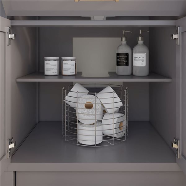 Spa Bathe Calumet III 72-in Mink Double Vanity with White with Grey Specks Engineered Stone Top