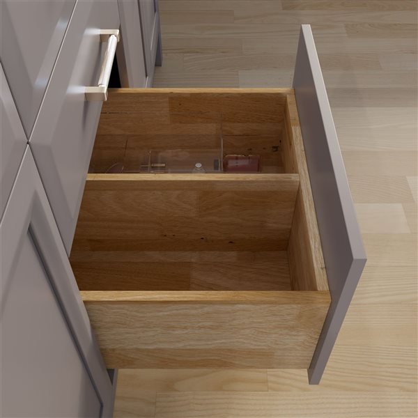 Spa Bathe Calumet III 72-in Mink Double Vanity with White with Grey Specks Engineered Stone Top