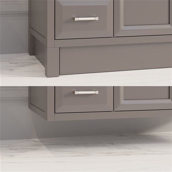 Spa Bathe Calumet III 48-in Mink Single Vanity with White with Grey Specks Engineered Stone Top