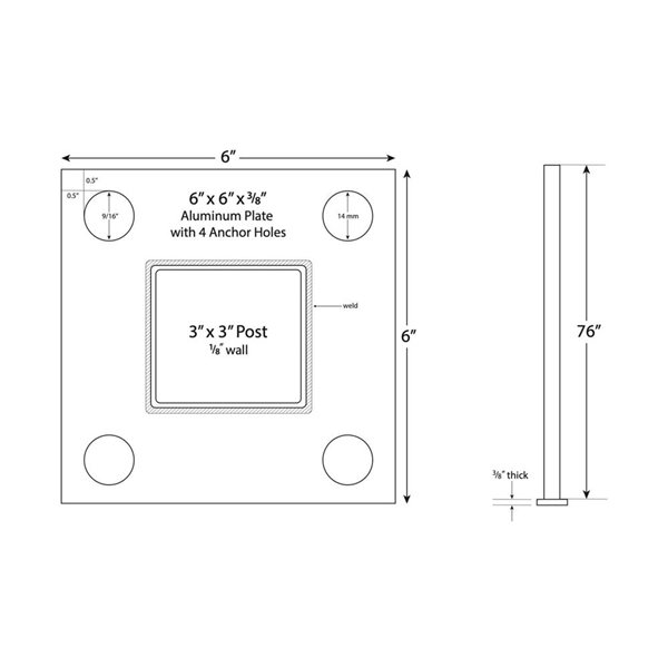 SLIPFENCE Spaced Fence Panel Kit 4-ft H x 6-ft W with Plated Post 50-in Without Wood - Black