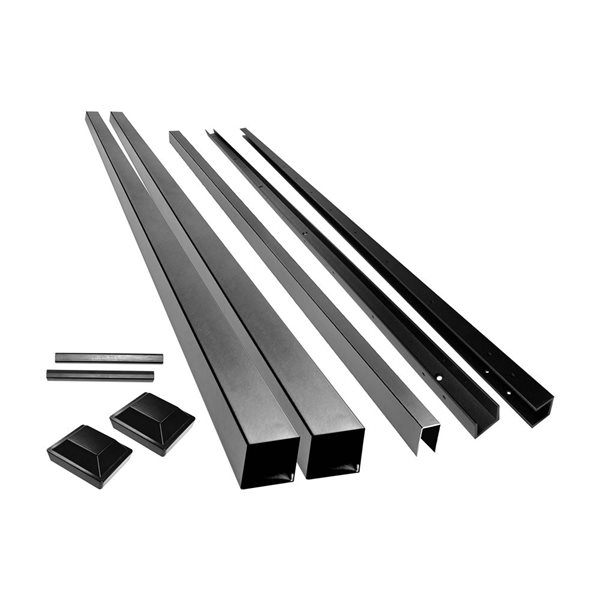 SLIPFENCE Spaced Fence Panel Kit 4-ft H x 6-ft W with 2x Posts 76-in Without Wood - Black