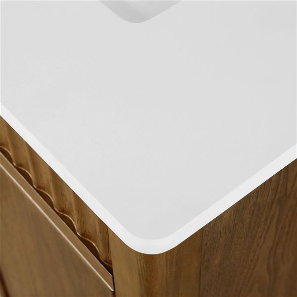 OVE Decors Juliette Freestanding Bathroom Vanity w/ White Quartz Top 30-in - Warm Walnut