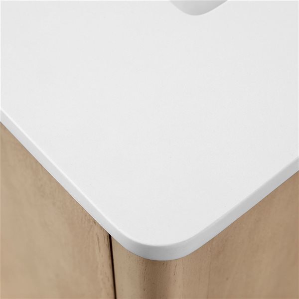 OVE Decors Solas Double Sink Freestanding Bathroom Vanity w/ White Engineered Stone Top 60-in - Sahara Birch