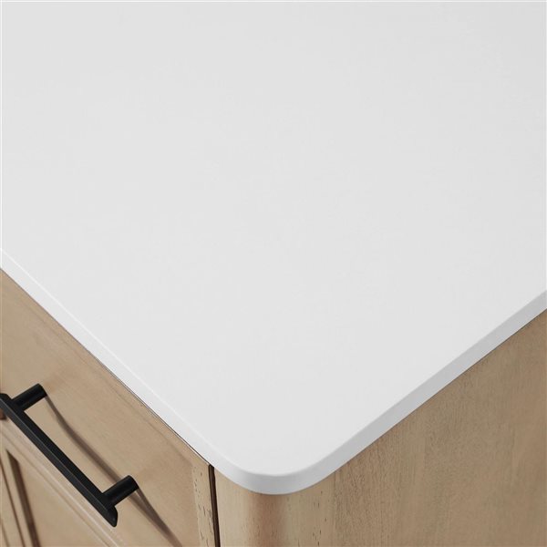 OVE Decors Solas Freestanding Bathroom Vanity w/ White Engineered Stone Top 48-in - Sahara Birch