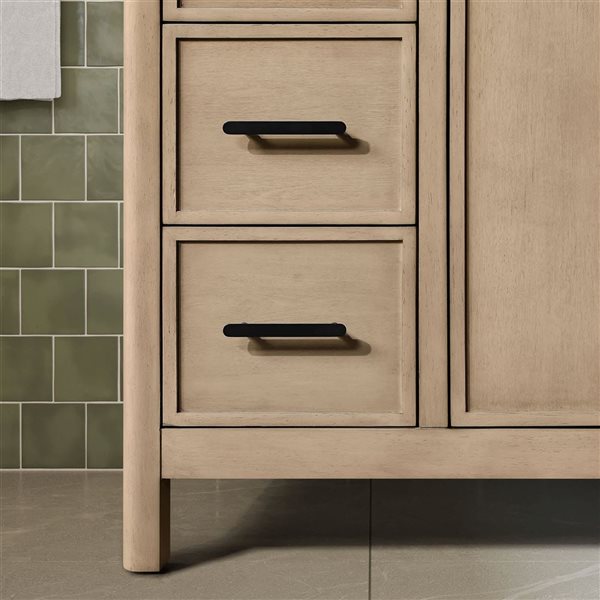 OVE Decors Solas Freestanding Bathroom Vanity w/ White Engineered Stone Top 48-in - Sahara Birch