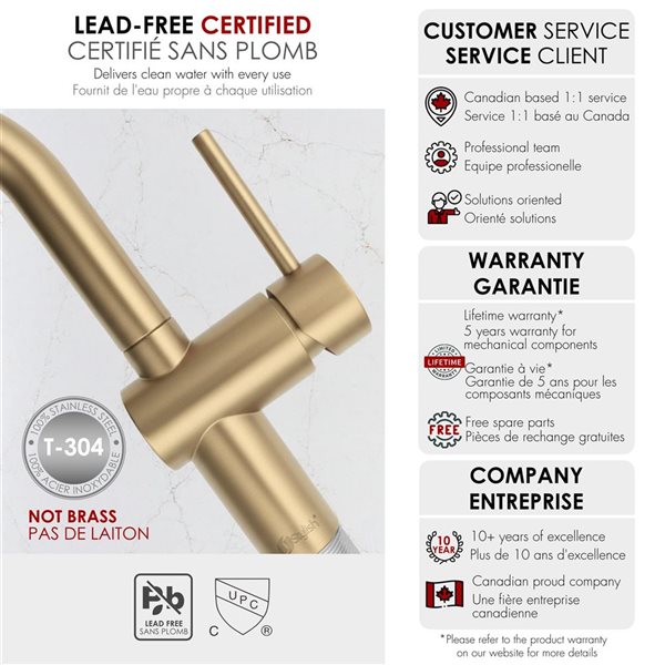 Stylish Single Handle Pull-Down Dual Function Bathroom Faucet Stainless Steel 9.6-in - Brushed Gold