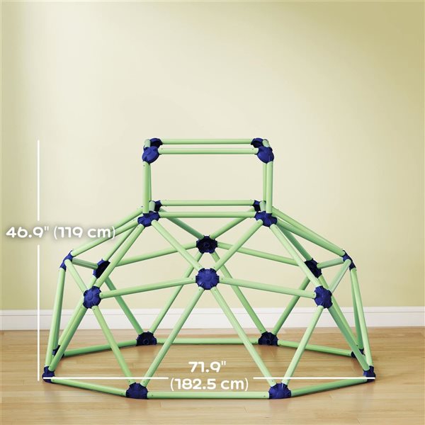Qaba 6-ft Green Indoor & Outdoor Geometric Dome Climber Jungle Gym for Kids