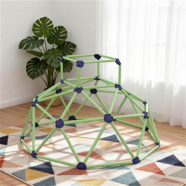 Qaba 6-ft Green Indoor & Outdoor Geometric Dome Climber Jungle Gym for Kids