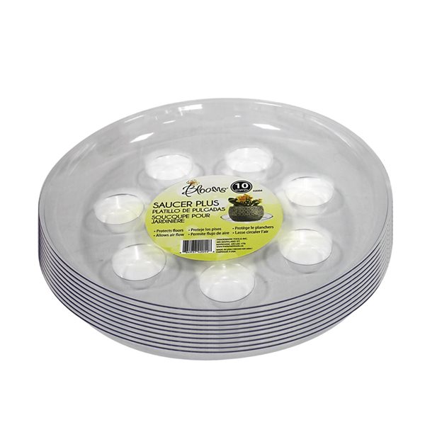 Blooms 10-Pack 10-in Plastic Plant Saucer