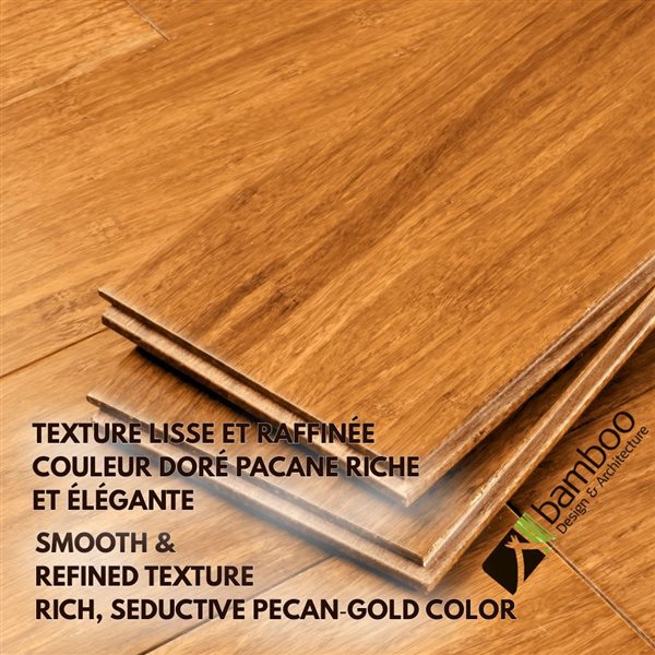 Bamboo Design & Architecture Solid Bamboo Tongue and Groove Flooring Samples w/ Ultra Durable Finish - Mocha