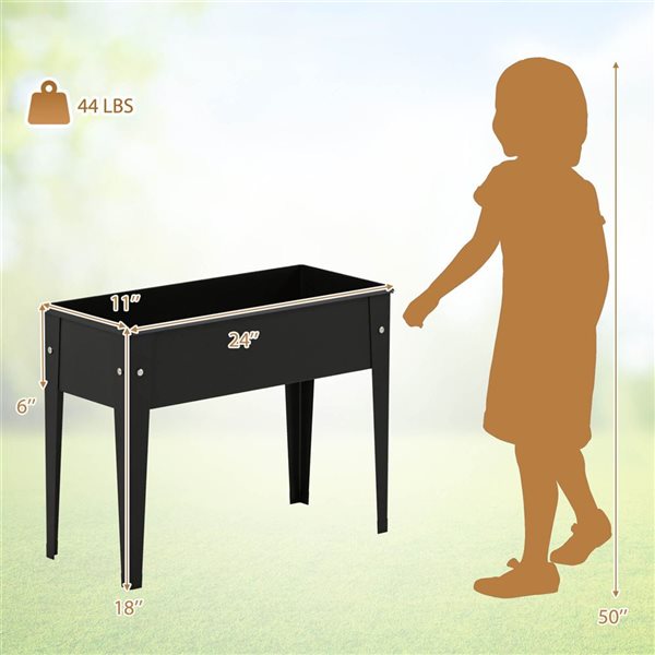 Costway Elevated Metal Raised Garden Bed with Legs and Drainage Holes