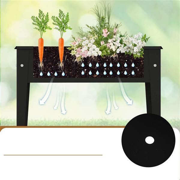 Costway Elevated Metal Raised Garden Bed with Legs and Drainage Holes