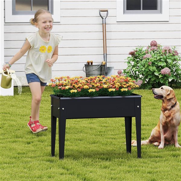 Costway Elevated Metal Raised Garden Bed with Legs and Drainage Holes