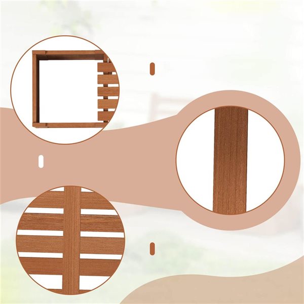 Costway Patio Bench with Dual Planter Boxes and Slatted Backrest - 2-Pack