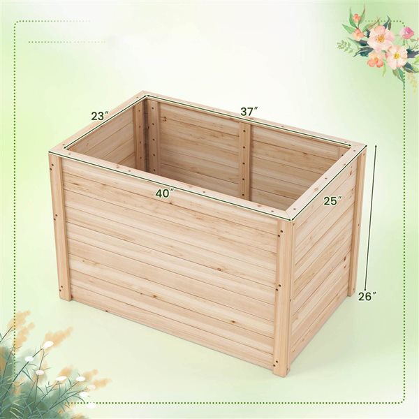 Costway Elevated Raised Garden Planter Box with Open Base for Deep-Rooted Plants - 2-Pack