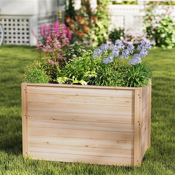 Costway Elevated Raised Garden Planter Box with Open Base for Deep-Rooted Plants - 2-Pack