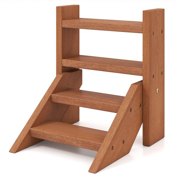 Costway 4-Tier Wooden Plant Stand for Succulents and Small Pots