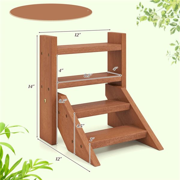Costway 4-Tier Wooden Plant Stand for Succulents and Small Pots
