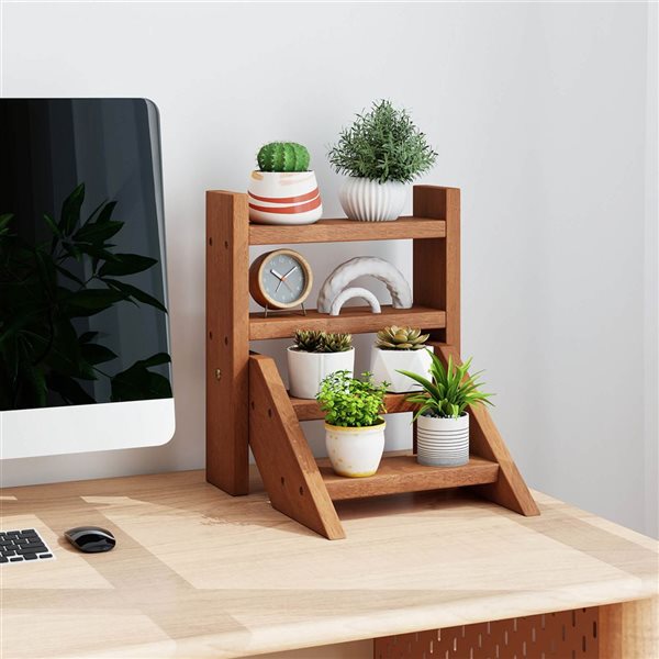 Costway 4-Tier Wooden Plant Stand for Succulents and Small Pots