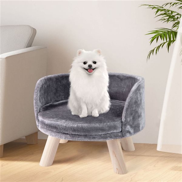 Costway Elevated Pet Sofa Couch with Removable Washable Cushion for Small Dogs & Cats - White