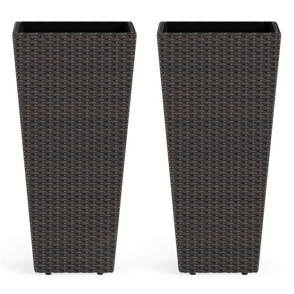 Costway 30-in Tall Planters with Open Base and Soil Liner (Set of 2 ...