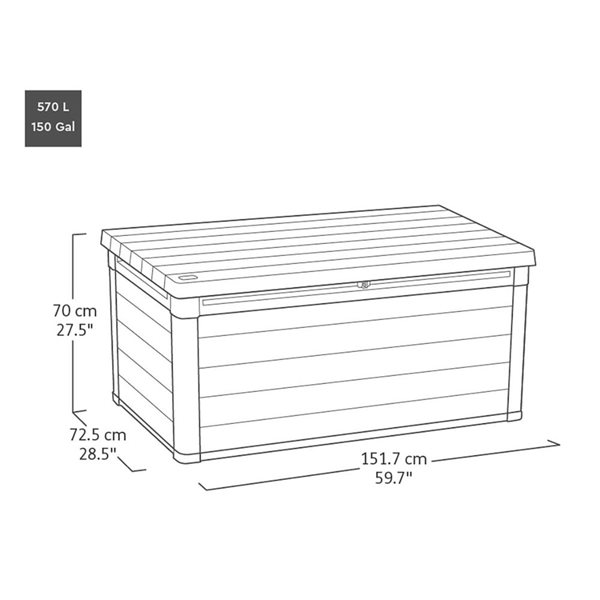 Keter Cortina 568-L Deck Box - Grey