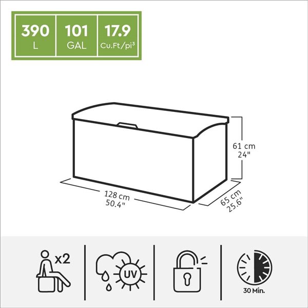 Keter Glenwood 382-L Deck Box - Brown