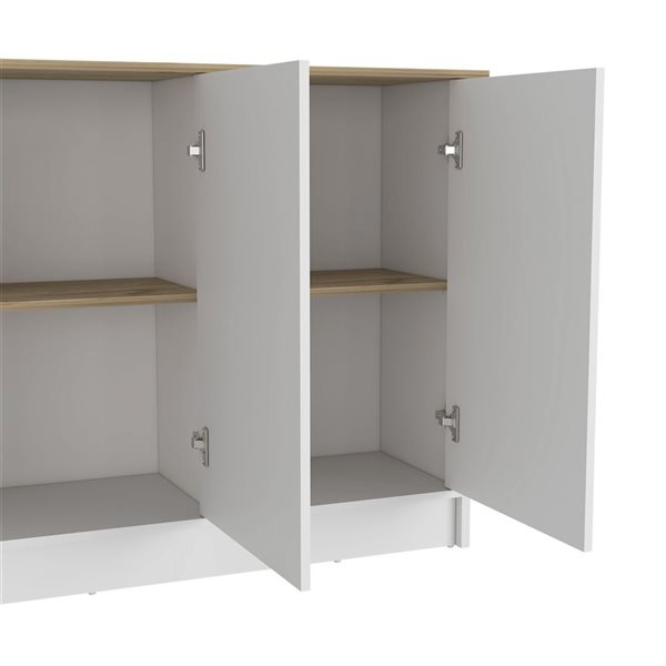 RTA Juniper Kitchen Island w/ Storage - White