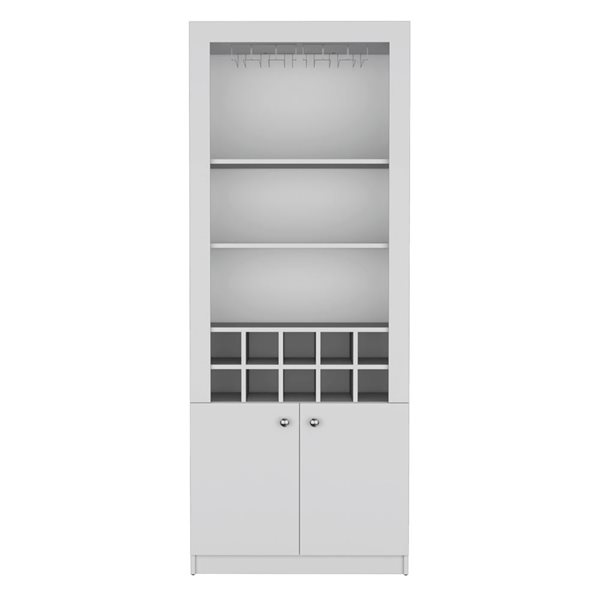 Kitchen Rack Rona RTA Nebo Bar Cabinet w/ Stemware Rack - White RMLB10420 | RONA