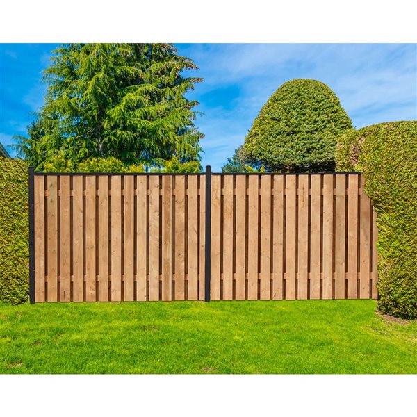 SLIPFENCE 6-ft Fence System w/ Traditional Brackets + One 3-in x 3-in x 9-ft Post