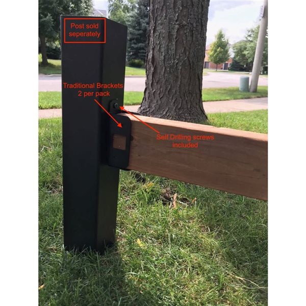 SLIPFENCE 6-ft Fence System w/ Traditional Brackets + One 3-in x 3-in x 9-ft Post