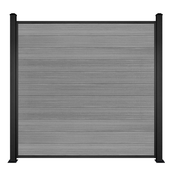 SLIPFENCE 6 x 6-ft Ash Horizontal Composite Fence Panel Kit with 2 Posts