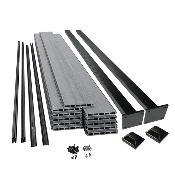 SLIPFENCE 6 x 6-ft Ash Horizontal Composite Fence Panel Kit with 2 Posts