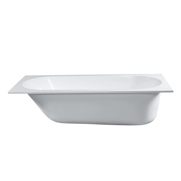 Rainlex Built-In Drop-In Bathtub with Stainless Steel Support Feet Acrylic 60-in