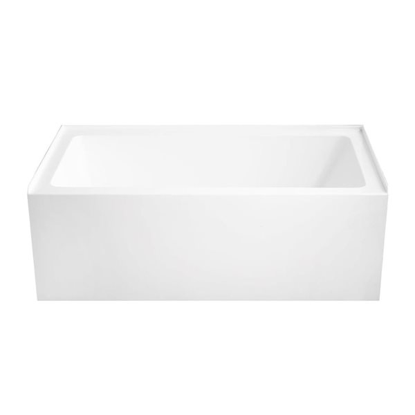 Rainlex Built-In Drop-In Bathtub with Integrated Panel Stainless Steel Support Legs 60-in